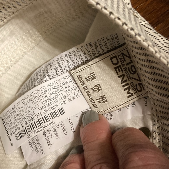 Zara basic denim Z1975 pin striped skinny jeans stretchy size 6 US . Pre owned - Picture 8 of 12